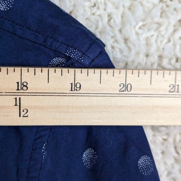 H & M* Men's Short Sleeve Button Down‎ Curved Hem Chest Pocket Shirt~ Size Large - Picture 6 of 12